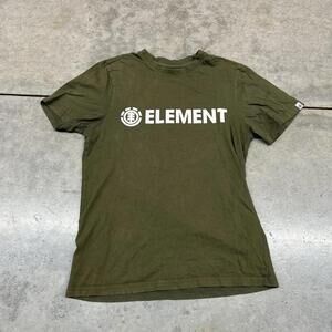 vintage element skateboards olive green spell out shirt size small
